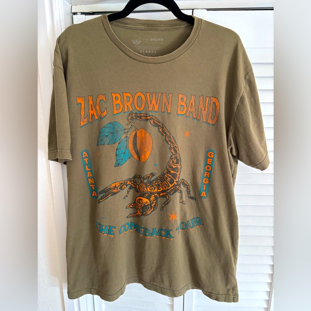 Zac Brown Band The Comeback Tour Atlanta Georgia Green Rust Tee Men’s Size XL